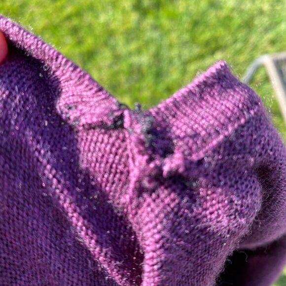 Max Studio 100% Merino Sweater Tunic Style Rounded Side Split Hem Size XS - Picture 6 of 7